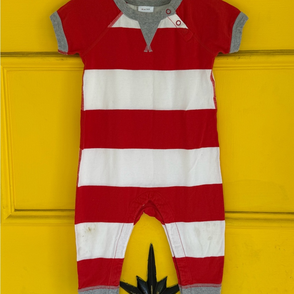 Hanna Andersson Red and White Striped Kids One Piece
